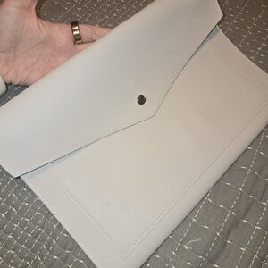 Minimalist White Envelope Clutch